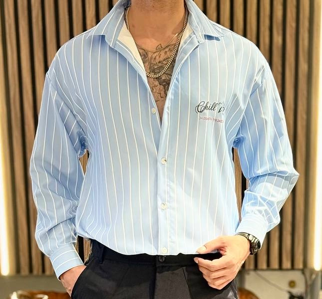 پیراهن باکسی راه راه پارچه ریزشی