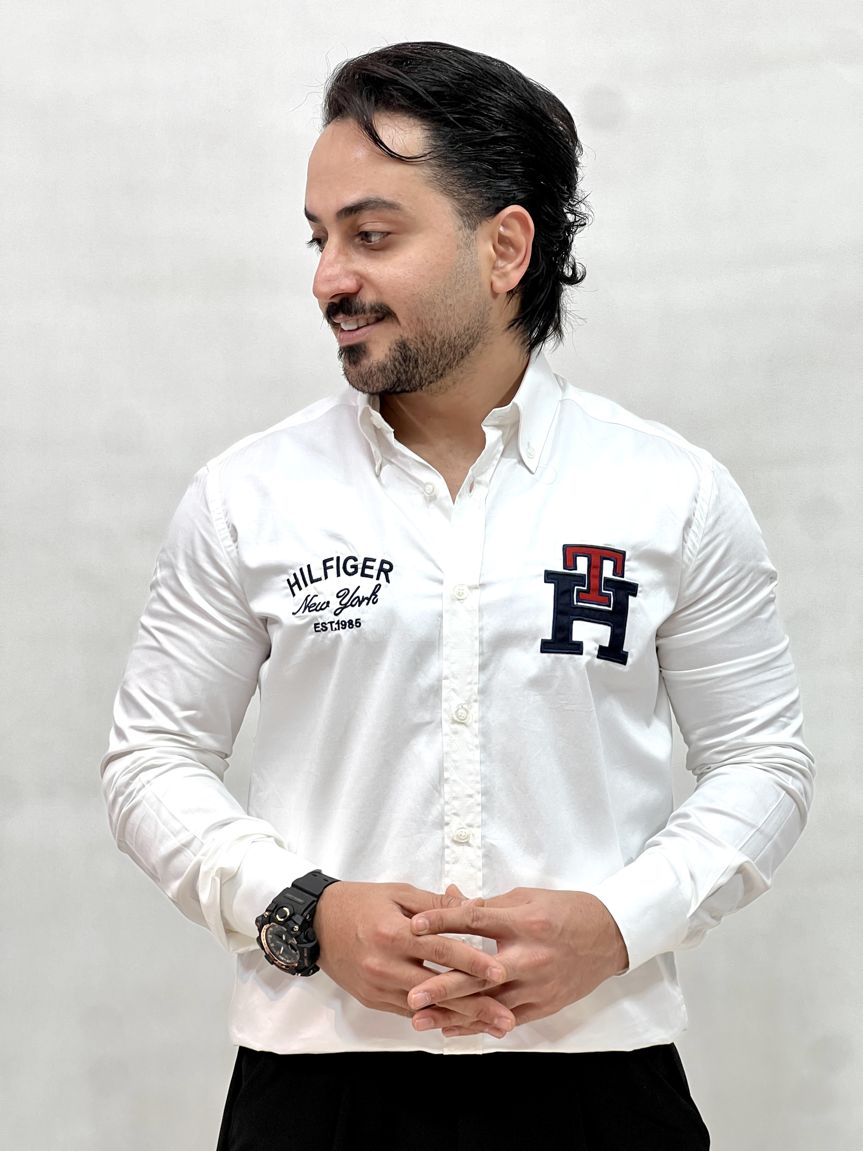 پیراهن گلدوزی تامی وارداتی پارچه ساتن پاموک